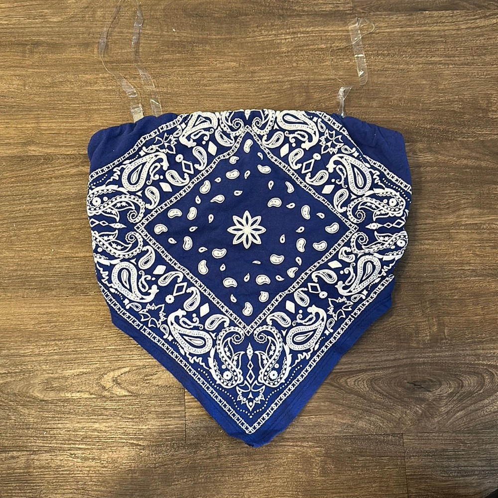 Blue bandana top